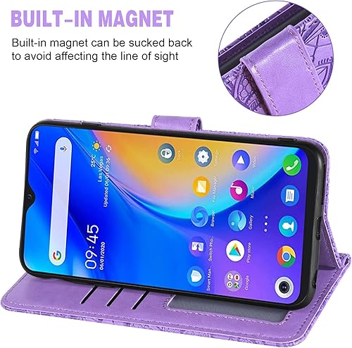 Miniatura 4 de Asuwish Funda de teléfono para TCL 20XE 5087Z con protector de pantalla de vidrio templado y funda de cartera de encaje, soporte para tarjetas con