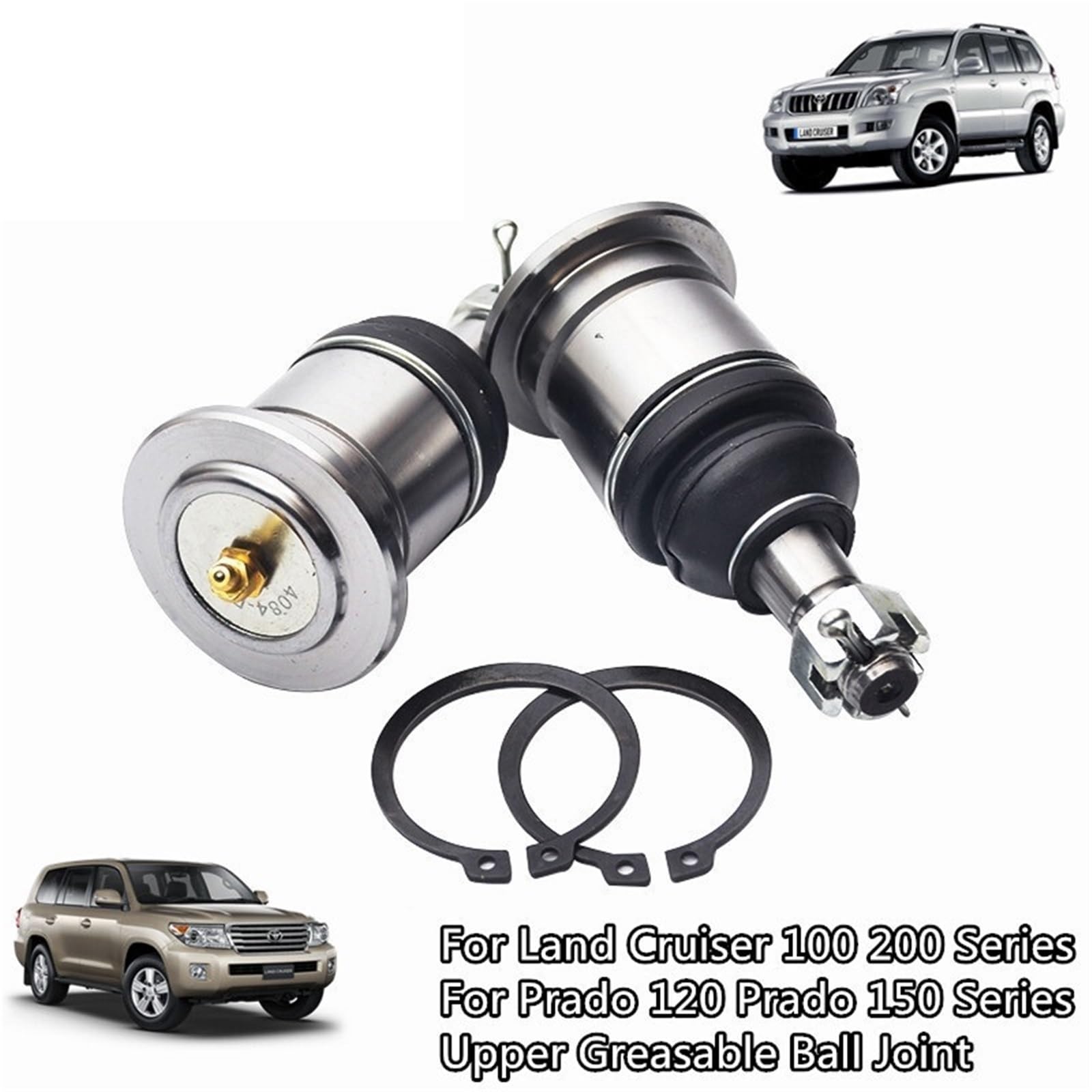Ściągacz przegubu kulowego Pasuje do Land Cruiser 100 120 150 200 Series/FJ 2008 + + 25mm przedni górny smarowany przegub kulowy(Silver)