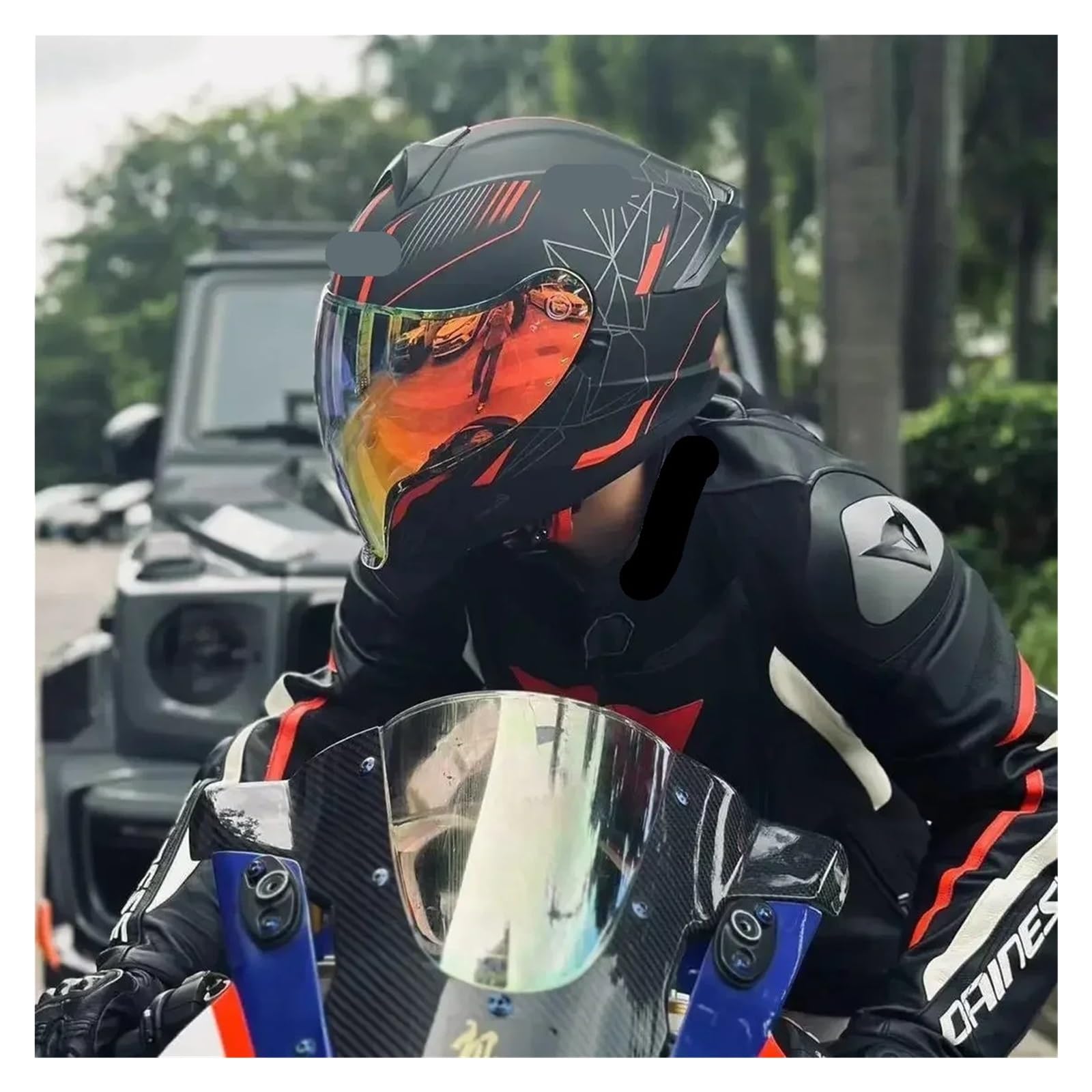 Visera para casco de moto Protectores de lentes repuesto for casco motocicleta, viseras largas color for(Color 4)