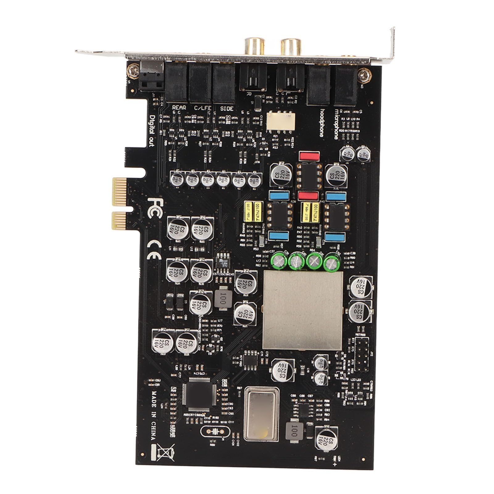 Tarjeta de Sonido Interna, CM8828 CM9882A 7.1CH TCXO 24Bit 192kHz 100db SNR Tarjeta de Sonido Adaptador PCI Express, Tarjeta Audio PCI e Estéreo 3D, para PC 7 8 10 XP Vista