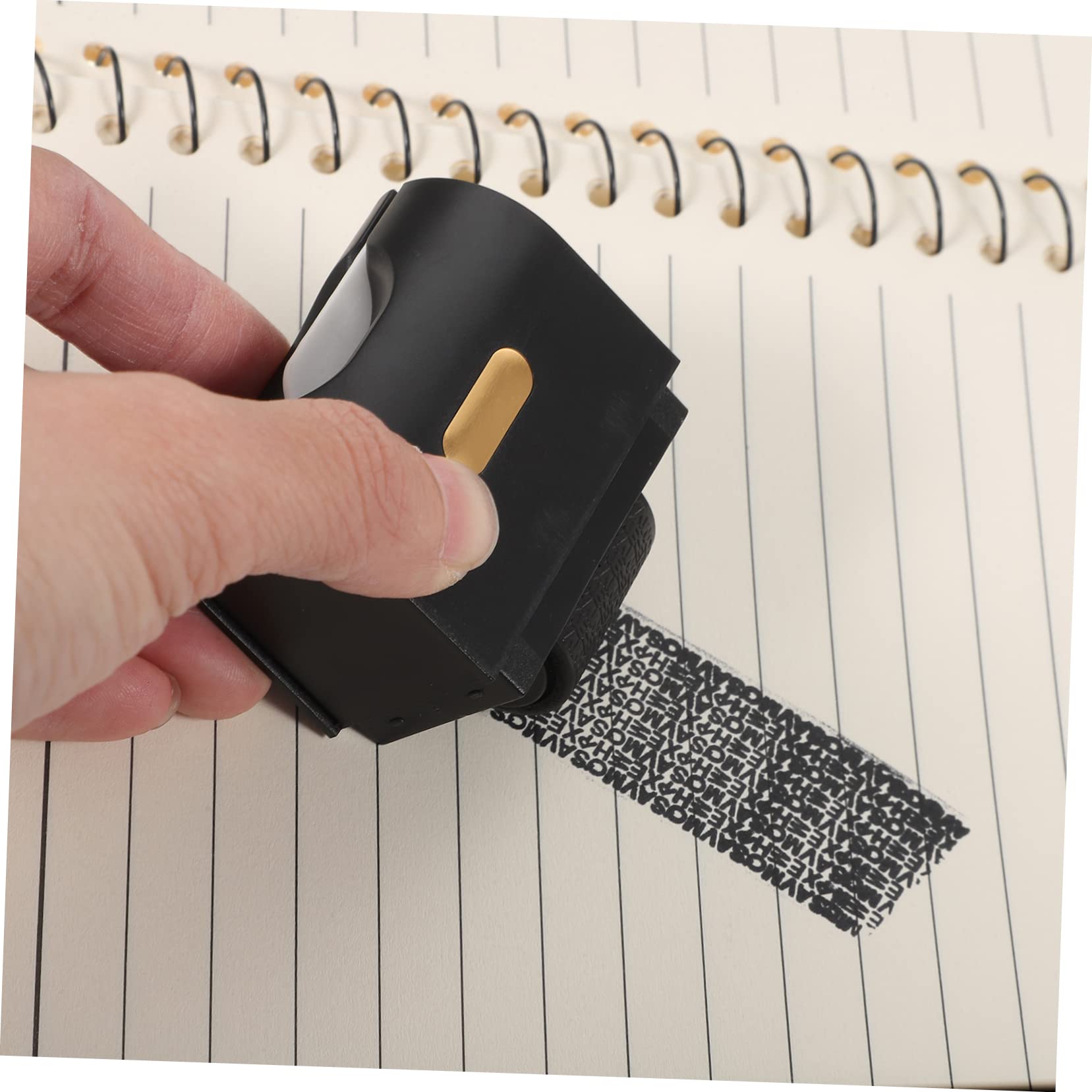 Gadpiparty 3 Sellos De Codificación De Rodillos Sellos Personalizados De Nombre De Protección De Datos De Protección De Privacidad De Plástico Negro