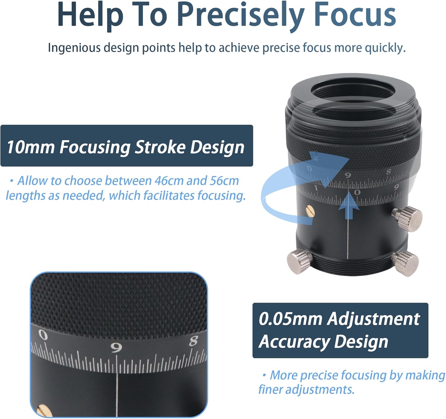 Astromania 1.25" High Precision Double Helical Focuser - Bundle with - 1.25" Next Generation Laser Collimator 2" Adaptor