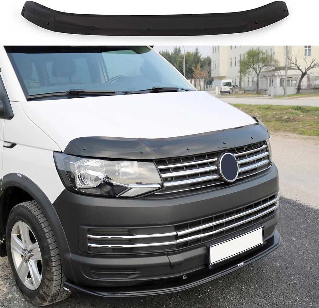 For Volkswagen Transporter - Caravelle T6 2015+ Bonnet Protector Guard Front Bug Shield Hood Deflector Hood Stone Hood Shields Piano Black