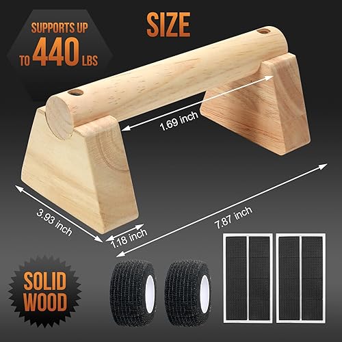 Miniatura 2 de Barras paralelas para paradas de manos y flexiones  Equipo de entrenamiento duradero para fuerza central, equilibrio, inmersiones y calistenia