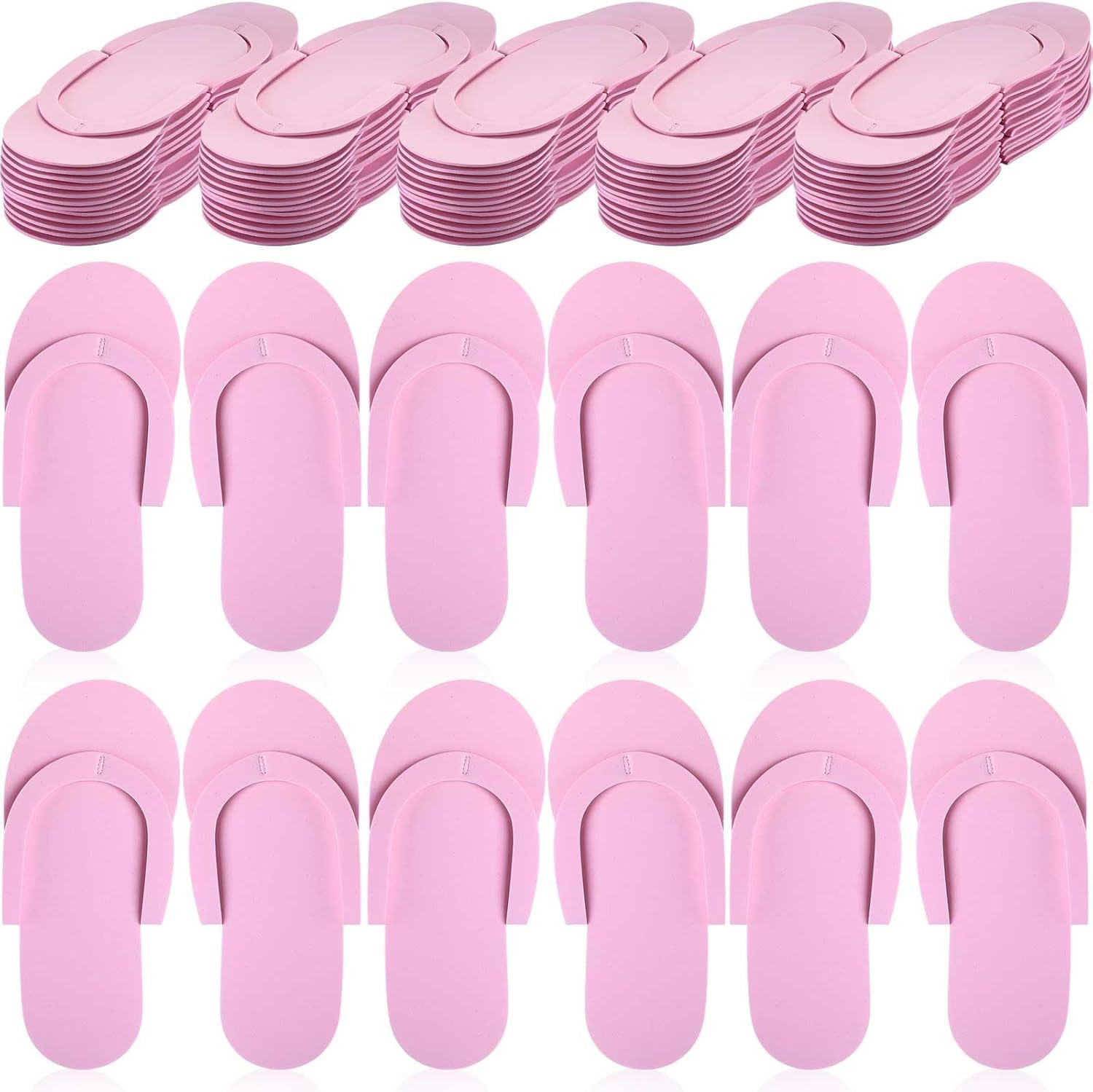 JenPen 60 Pairs Disposable Pedicure Slippers Foam Flip Flops Disposable Flip Flops Multi Color Foldable Pedicure Slippers for Guests Salon Spa Hotel Women