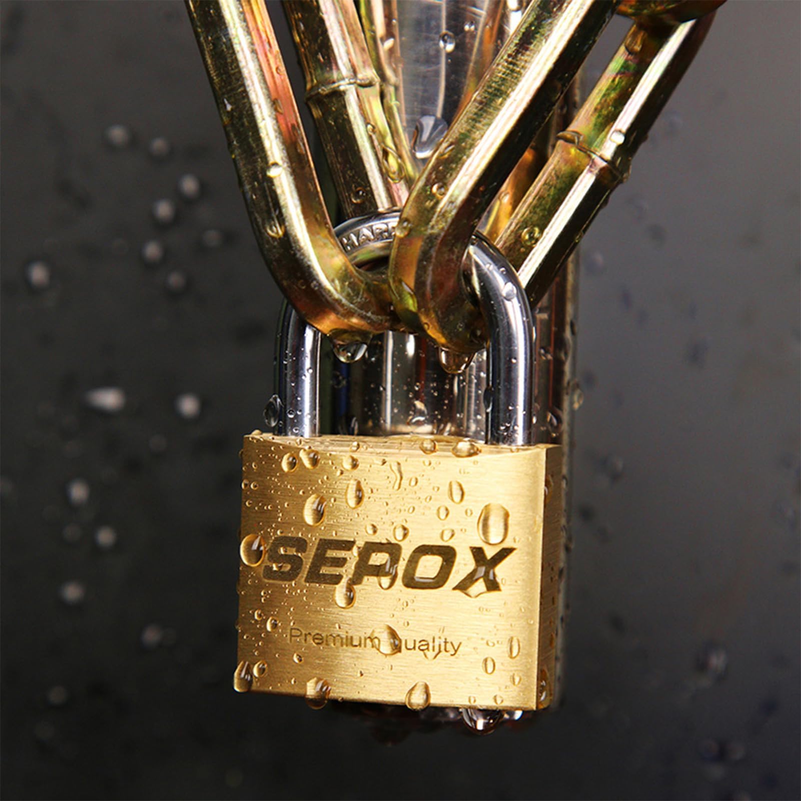 SEPOX® Set di 16 lucchetti con chiavi uguali a chiave, di alta qualità, 40 mm, in ottone massiccio, set da 16 lucchetti con stesse chiavi, 24 pezzi, anti-taglio, resistenti alle intemperie, per
