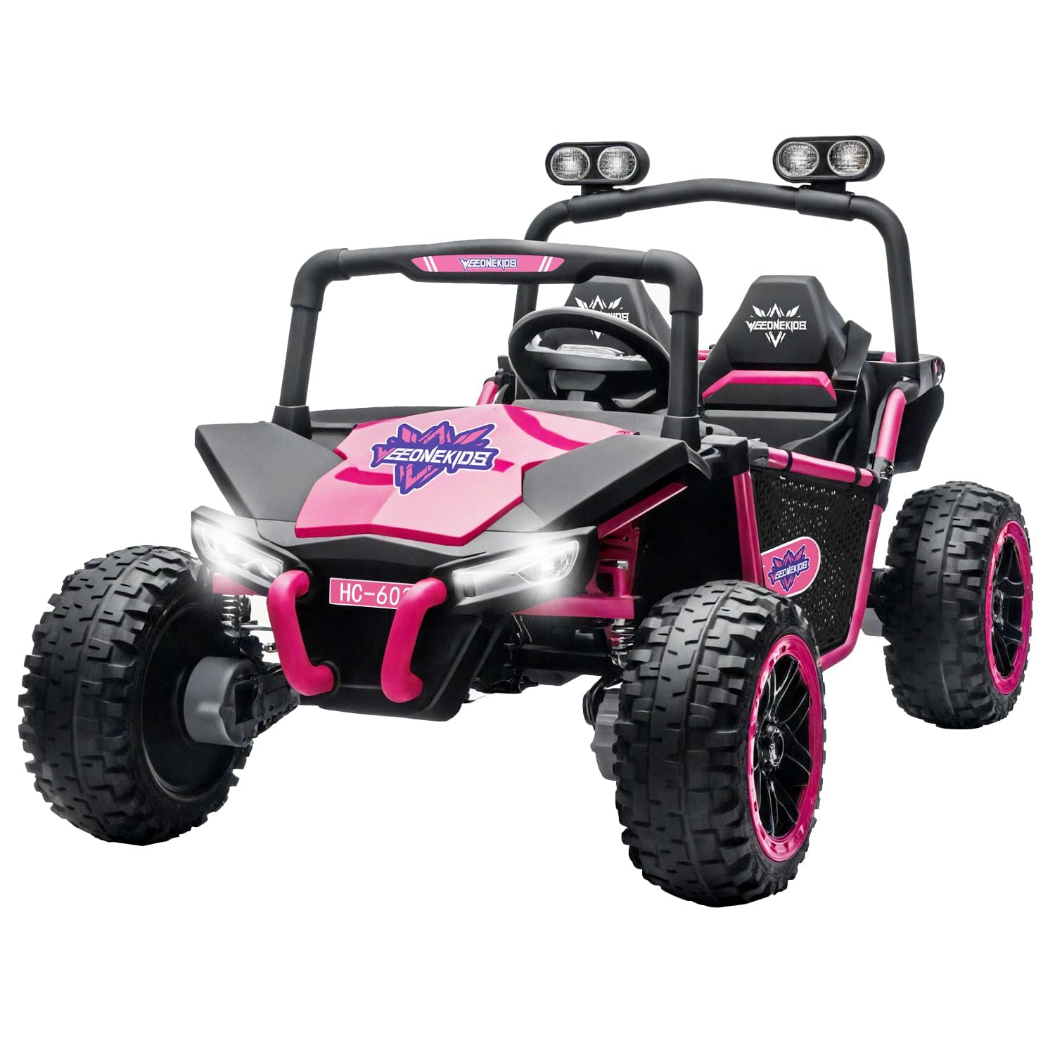 Ride on Toy for Big Kids, Kids' 2 Seat Electric Vehicles Outdoor Race Truck Car with 4 * 75W Strong MotorsBluetooth Speaker and 24V 7AH Big Battery,2