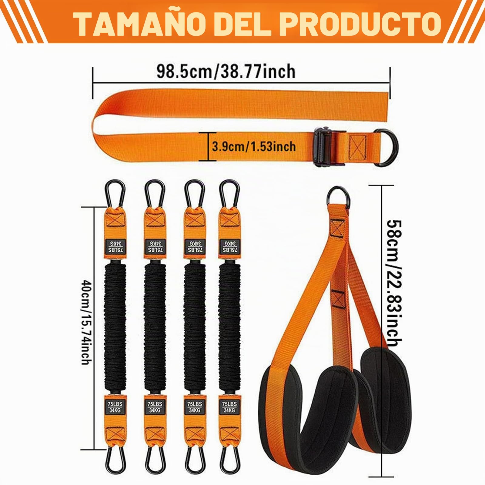 Juego de ayuda para dominadas con 4 bandas de resistencia ajustables y 2 reposapiés, banda de dominadas para entrenamiento de fuerza, principiantes, avanzados, dominadas en casa, gimnasio