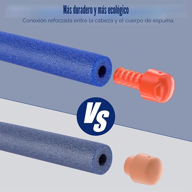 Foto 5 de 7 de Neuytiky 200 Piezas 7.2cm Relleno Foam Darts Bullet,Munición de Espuma de Juguete,Paquete de Recarga…