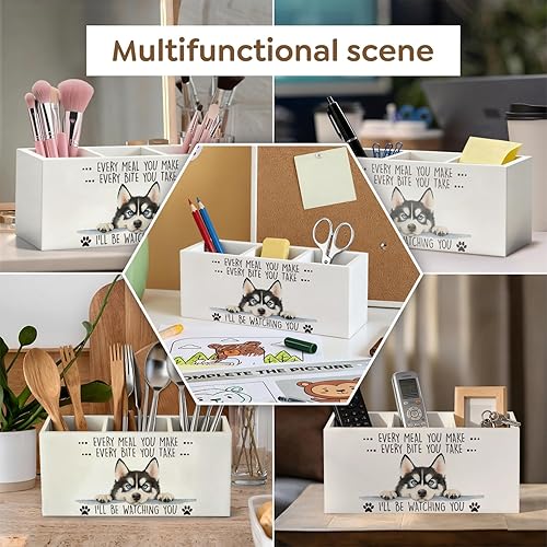 Miniatura 4 de Husky Gifts - Organizador de lápices para accesorios de escritorio, amantes de los animales, mujeres, hombres, regalos divertidos de perros, soporte