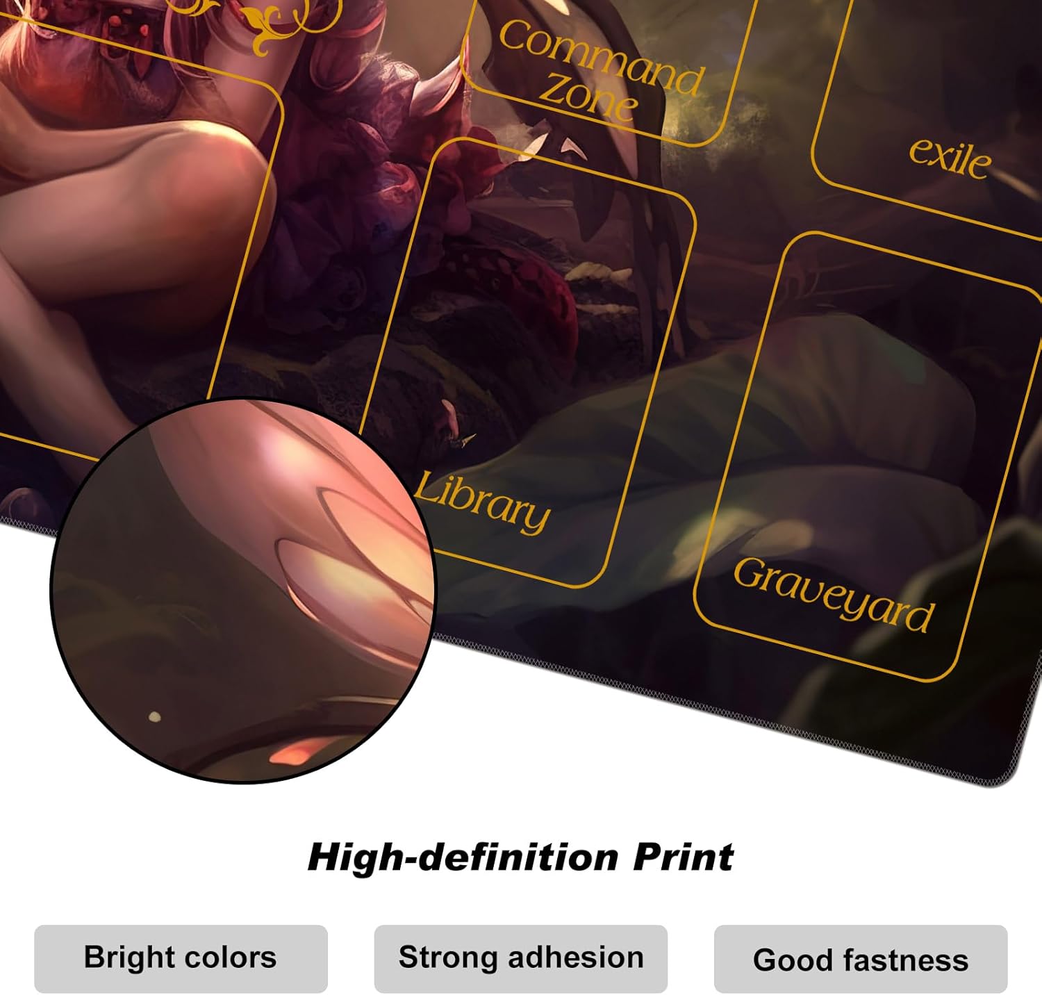 DEGDFSGR for MTG Playmat & Card Game Storage Box, Pink Fairy Sitting Flower Meadow