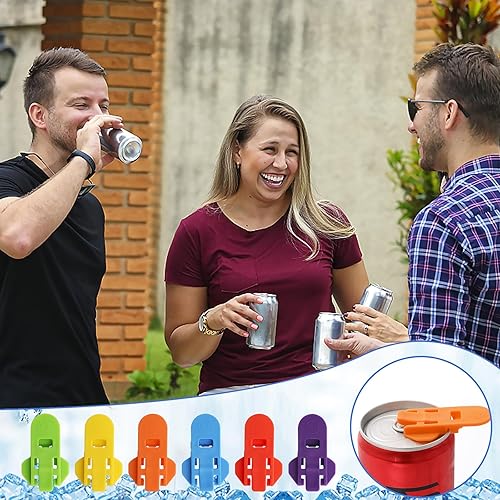 Miniatura 10 de Abrelatas manual fácil, paquete de 6 abrelatas de cerveza de soda colorida, abrelatas de plástico de alta calidad, abrelatas de latas para coca,