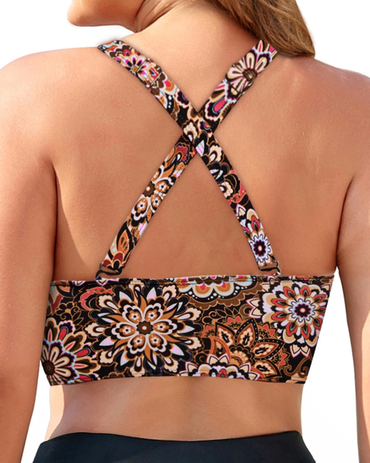 Yonique Women Plus Size Bikini Top Large Bust Swim Top Full Coverage Swimsuit Sport Bra Bathing Suit - Image 4