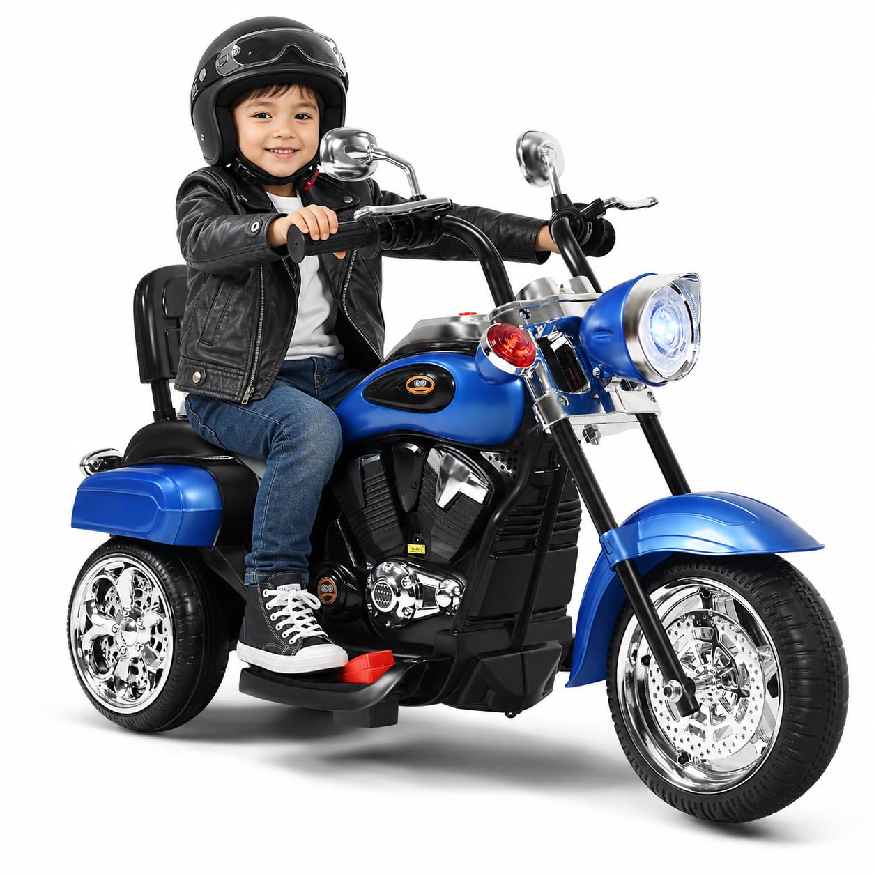 HONEY JOY Kids Motorcycle, 6V Battery Powered Toddler Chopper Motorbike