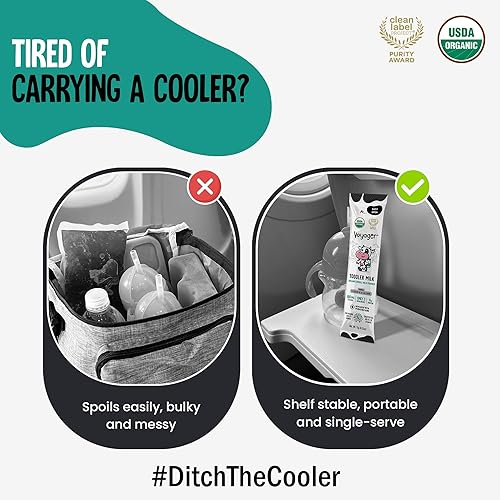 Miniatura 7 de Voyager - Leche entera en polvo orgánica para niños pequeños en marcha, apta para viajes, sin refrigeración, sin gluten, sin OMG y sin antibióticos