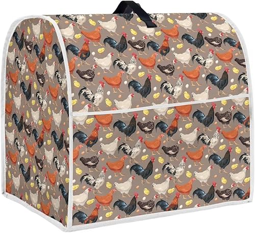 Goronwyfloyd Cubierta antipolvo para freidora de aire de cocina con patrón de gallo compatible con mezcladores de 6 a 8 cuartos de galón, cubierta