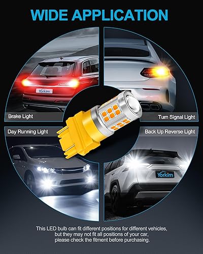 Miniatura 75 de Yorkim Bombilla LED 1157 roja 1157 bombilla de freno LED 2357 bombilla LED 2057 luces LED rojas 7528 BAY15D lámpara de repuesto para luces de freno