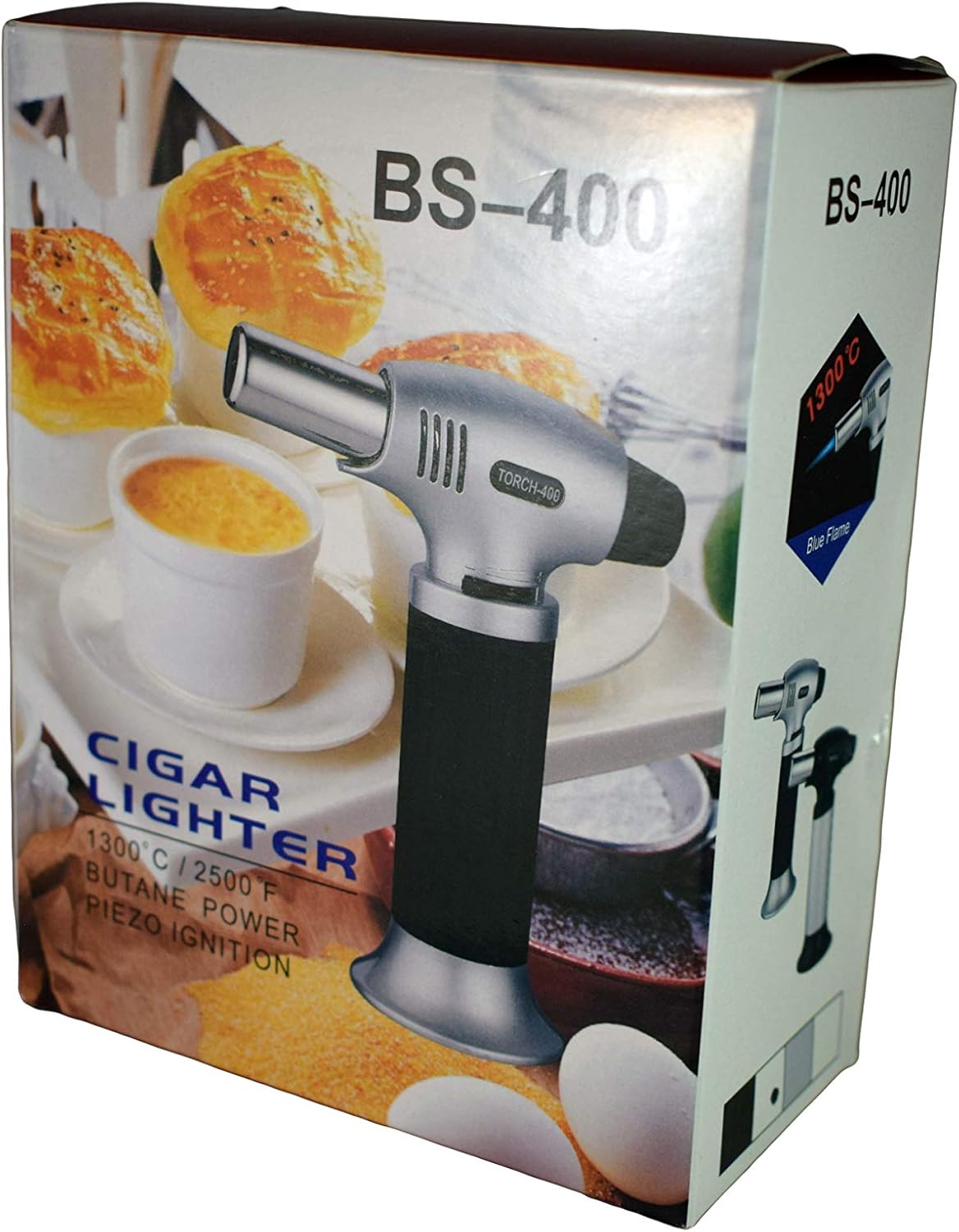 Professional Butane Kitchen Torch Used for Cooking, Crème Brulee