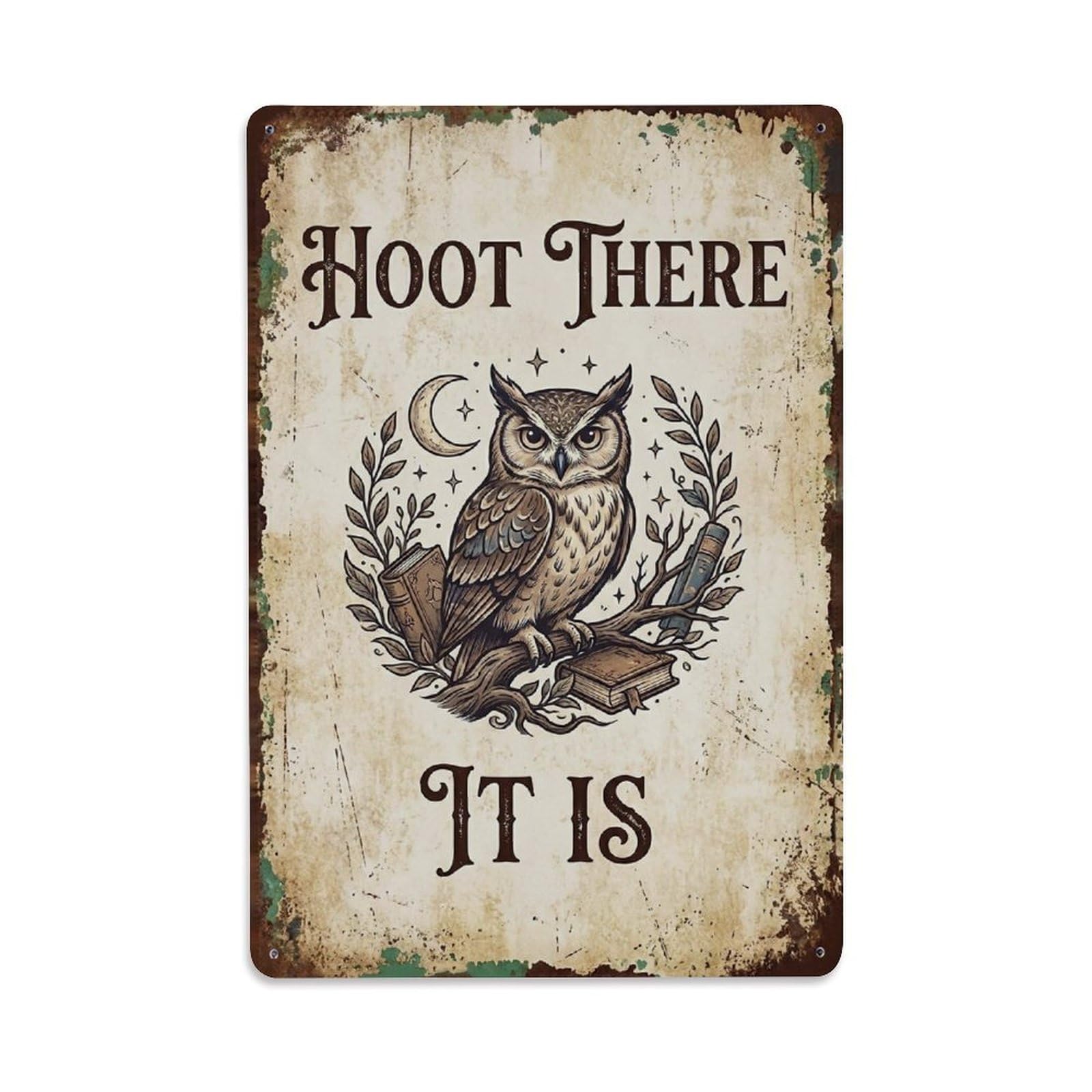 Okngb Style Quirky Inspirational Nature Quote Wise Humor Vintage Metal Tin Sign Plaque Wall Decor For Cafe, Man Cave, Club Bar, Office, Home Garden Round Metal Poster 8X12inch