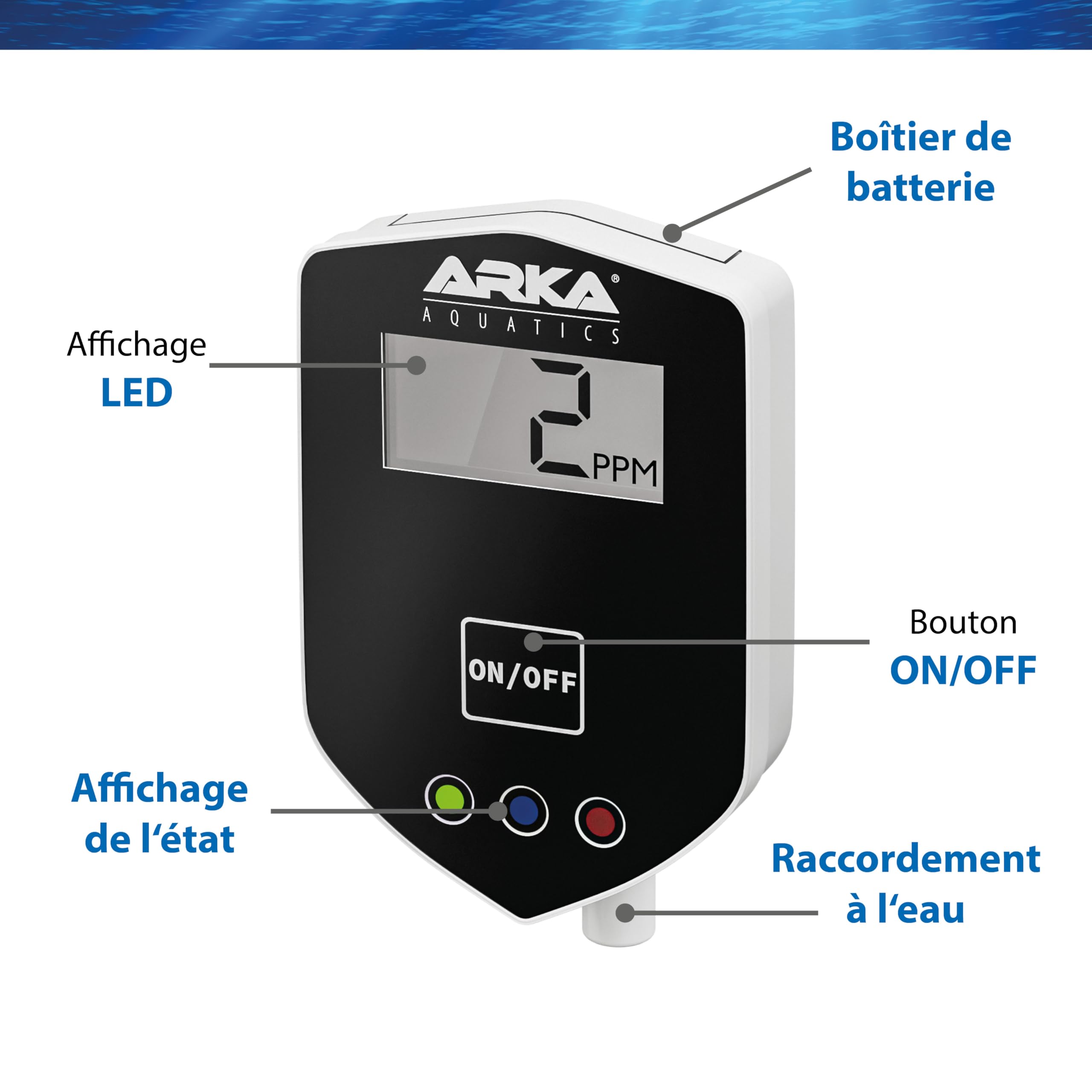ARKA myAQUA Inline TDS Meter - Mesure TDS Continue, raccords 1/4 Pouce, Compact & précis, Parfait pour systèmes d'osmose Inverse & contrôle qualité de l'eau.