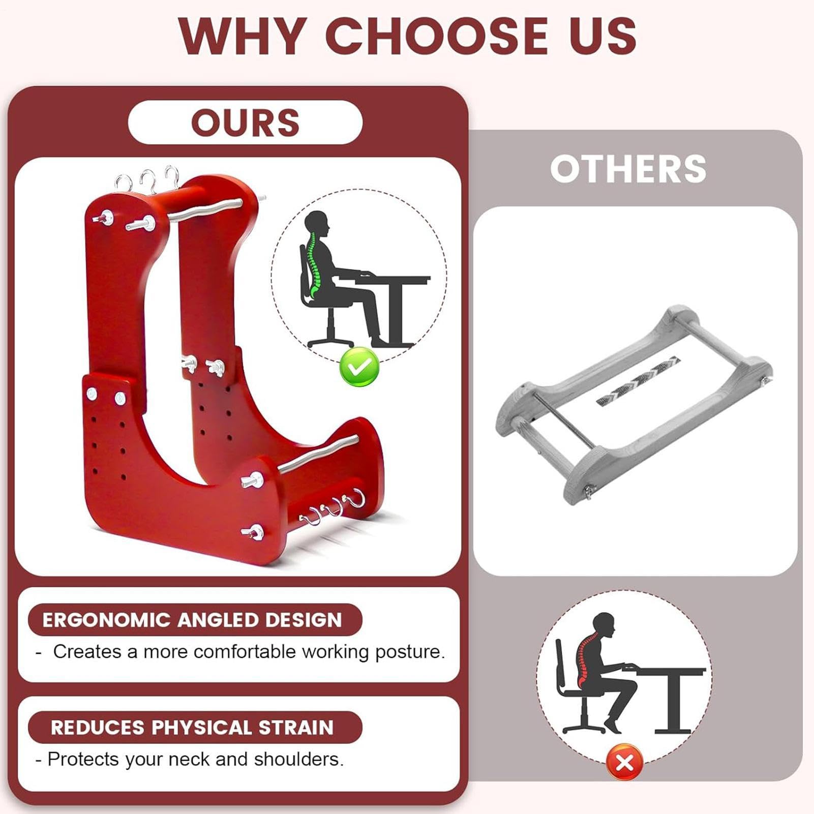 Telar de cuentas de madera ajustable, diseño inclinado ergonómico para hacer joyas, 4 longitudes ajustables, máquina de tejer cuentas para pulseras, collares y manualidades