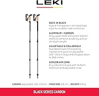Vista 3 de LEKI Black Series - Bastones ligeros ajustables de carbono para senderismo y senderismo