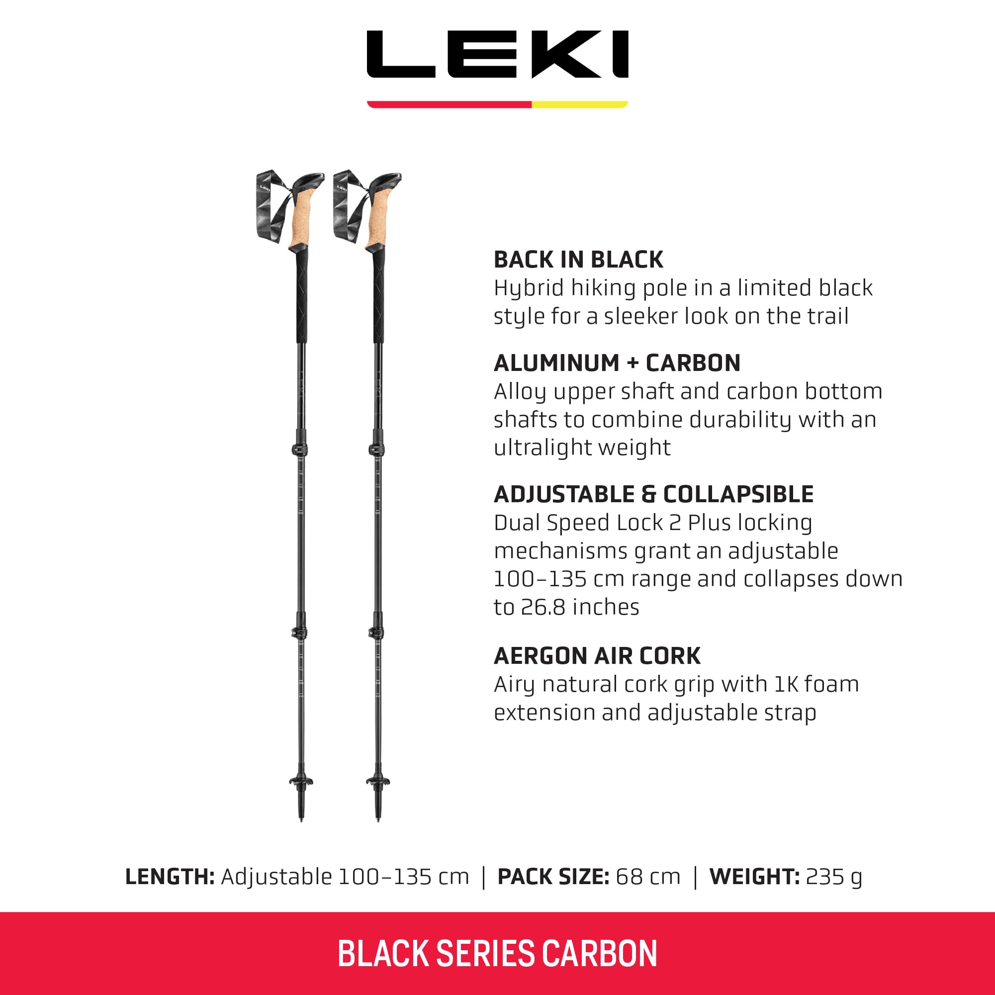LEKI Black Series Carbon Bastoncini
