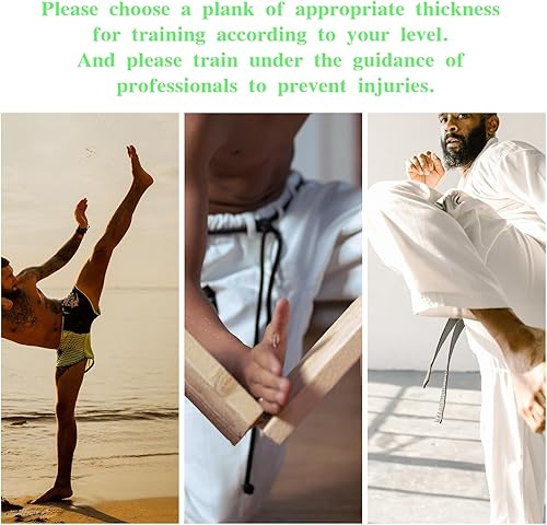 Miniatura 4 de TDIAVH 12 tablas para romper karate de taekwondo, 0.78 pulgadas, 0.59 pulgadas, 0.59 pulgadas de grosor, artes marciales, tablas de madera para