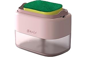 Pink Kitchen Soap Dispenser with Sponge Holder
