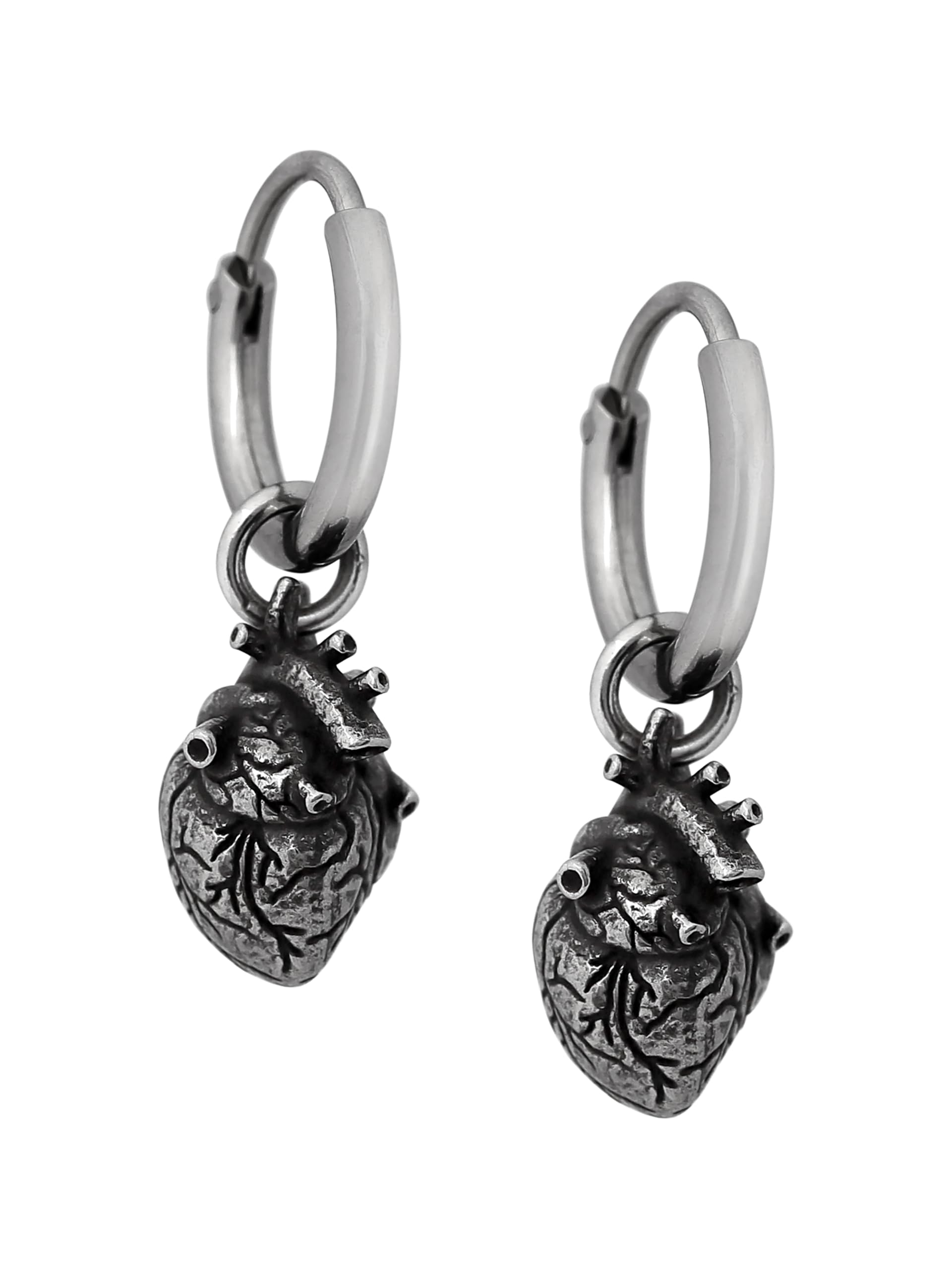 Pendientes corazón anatómico góticos para hombre mujer 8