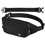 WATERFLY Fanny Pack Waist Bag: Small Hip Pouch Bum Bag Fannie Pack Phanny Fannypack Waistpack Bumbag Beltbag Sport Slim Fashionable for Jogging Hiking Hiker Woman Man