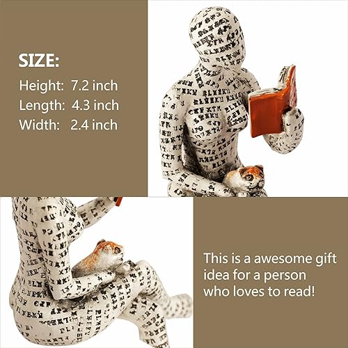 Miniatura 6 de Estatuilla de lectura de pulpa para mujer, estatua de pensador, decoración moderna, escultura estética abstracta para decoración del hogar, sala de