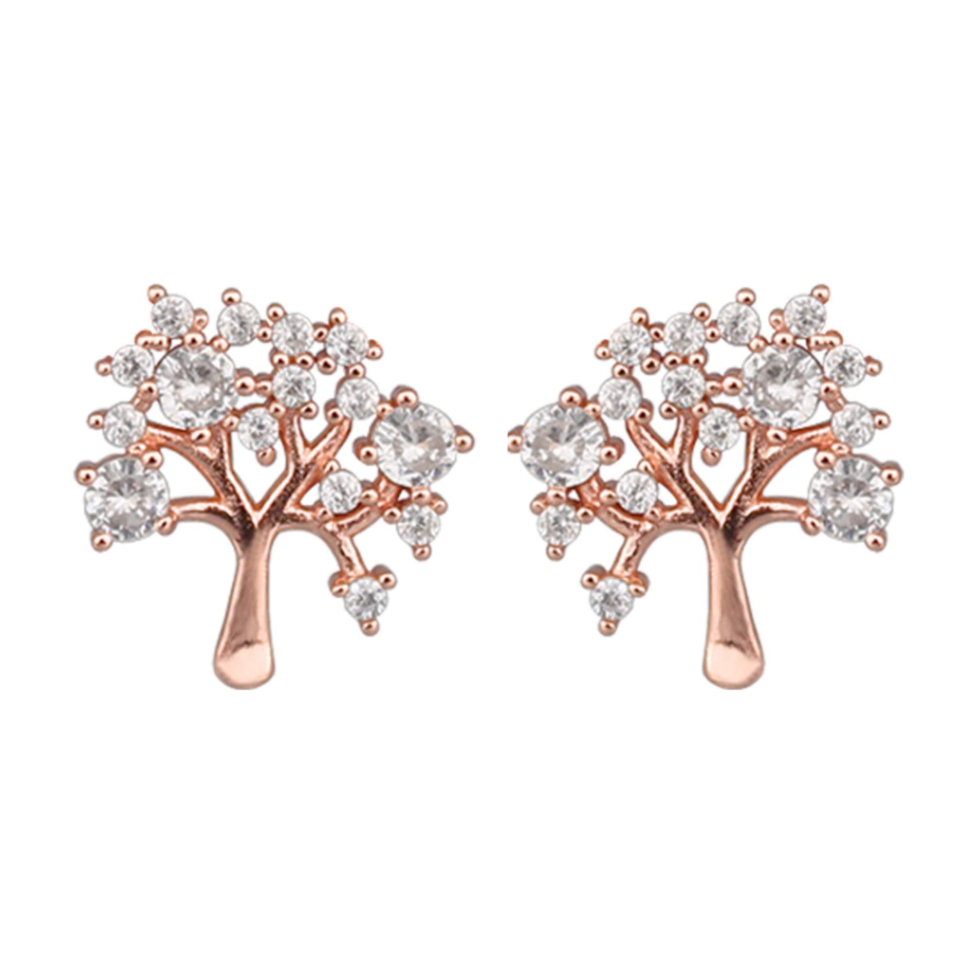 GIVA925 Anushka Sharma Rose Gold Tree of life Earrings | Gifts for Girlfriend, Gifts for Women and Girls | With Certificate of Authenticity and 925 Stamp | 6 Month Warranty*