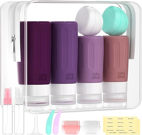 Miniatura 9 de Morfone Paquete de 16 botellas de viaje para artículos de tocador, recipientes de viaje aprobados por la TSA a prueba de fugas, accesorios de viaje