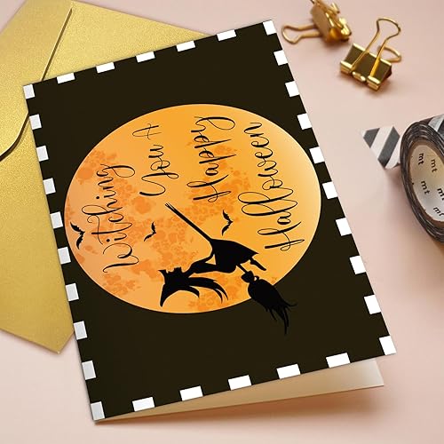 Miniatura 4 de Qiliji Divertida tarjeta de Halloween para él, tarjeta de Halloween de bruja, tarjeta de Halloween de mago, tarjeta de juego de palabras de