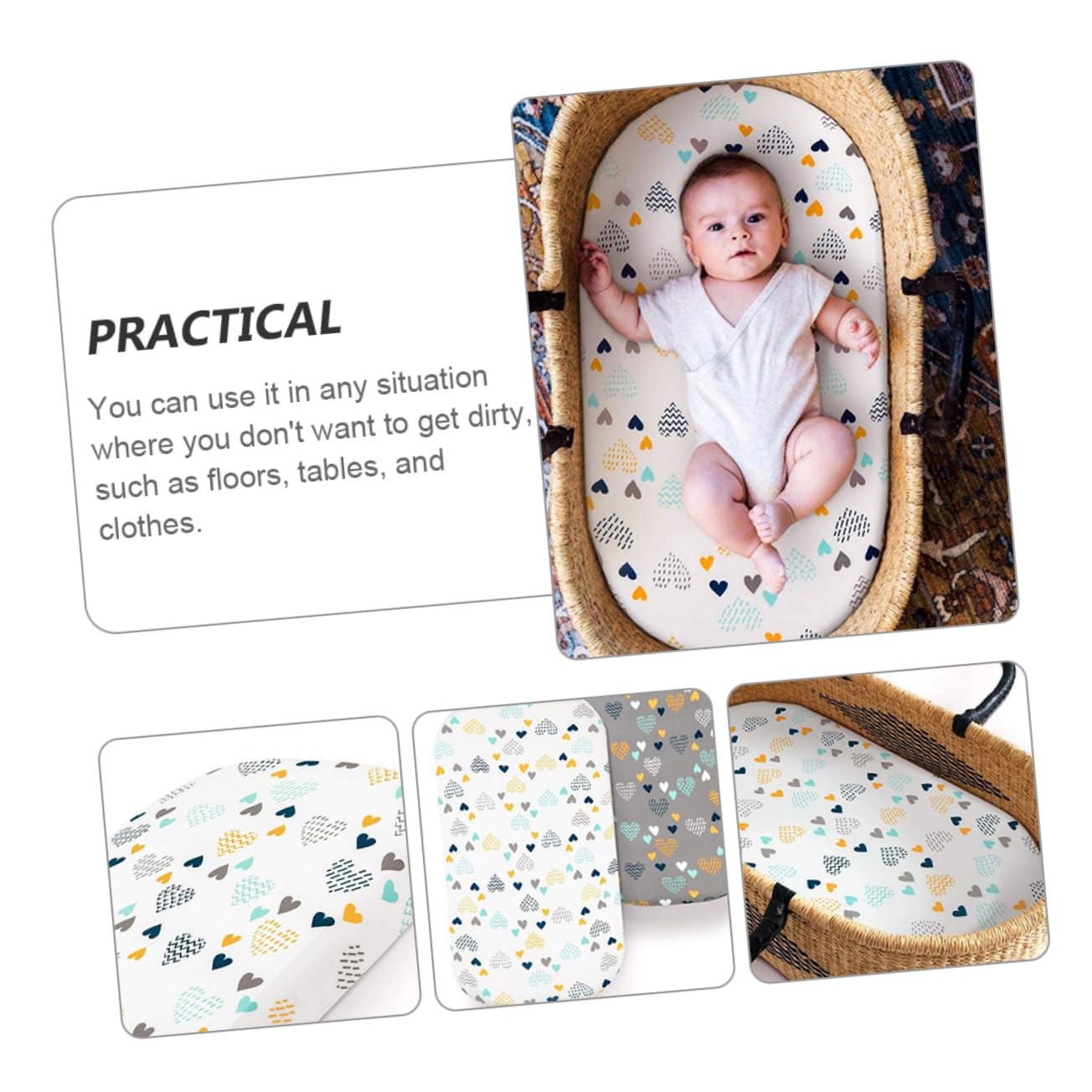 Toyvian 3piezas Protector De Cambiador Elástico para Bebés Funda De Diseño Lavable y Fácil De Poner para Cambiadores y Superficies De Cambio