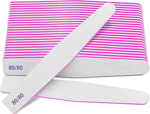 Grano 80/80, 12 limas de uñas para tableros de gel de extensión de uñas de polietileno, para uñas acrílicas, gruesas para uñas postizas,