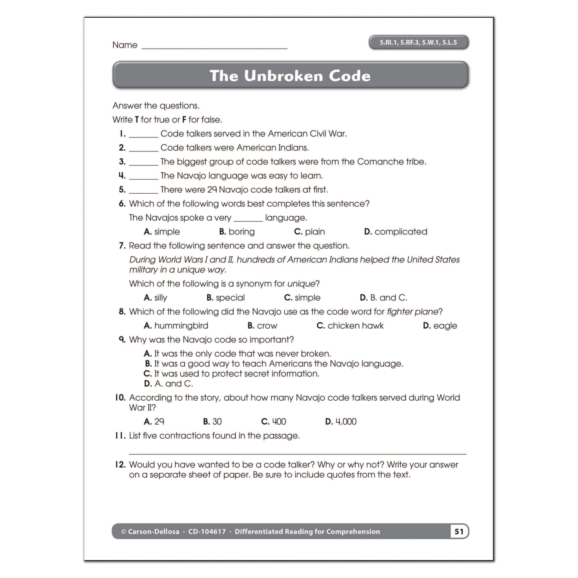 Differentiated Reading for Comprehension, Grade 5 - Image 2