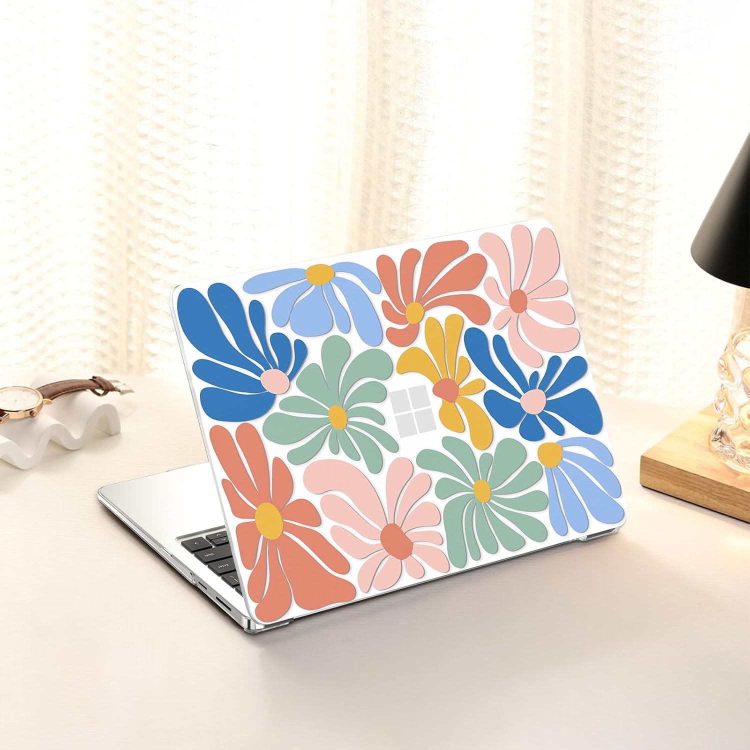 AKIT Compatible with Microsoft 15 Inch Surface Laptop 7 15 inch Case, Unique Print Pattern Hard Shell Case+Screen Protector+Keyboard Cover for Surface Laptop 7th Edition 15 inch, ColorfulFlowers - Image 7