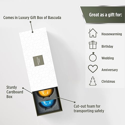 Miniatura 3 de Bascuda Juego de 6 cuencos pequeños de cerámica con caja de regalo, tazones para aperitivos, tapas, postre, nueces, oliva, salsa de soja, colorido,