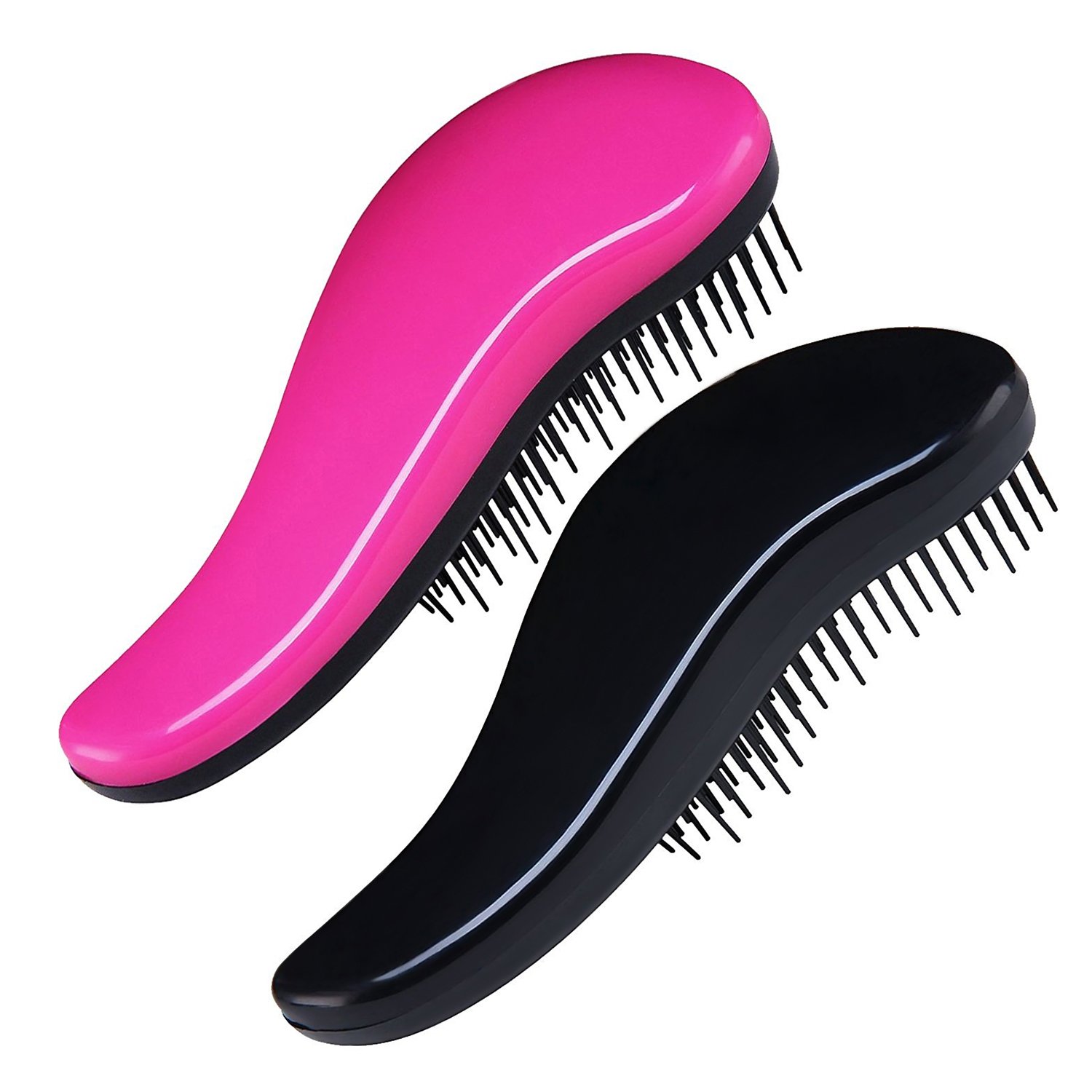 Detangling Brush Set (Pink & Black) - Effective Detangler Hair Brush for Women, Girls, Men and Boys-Use as Comb or Hair Brush-Use in Thin, Thick, Curly,Straight, Wet, Dry Hair