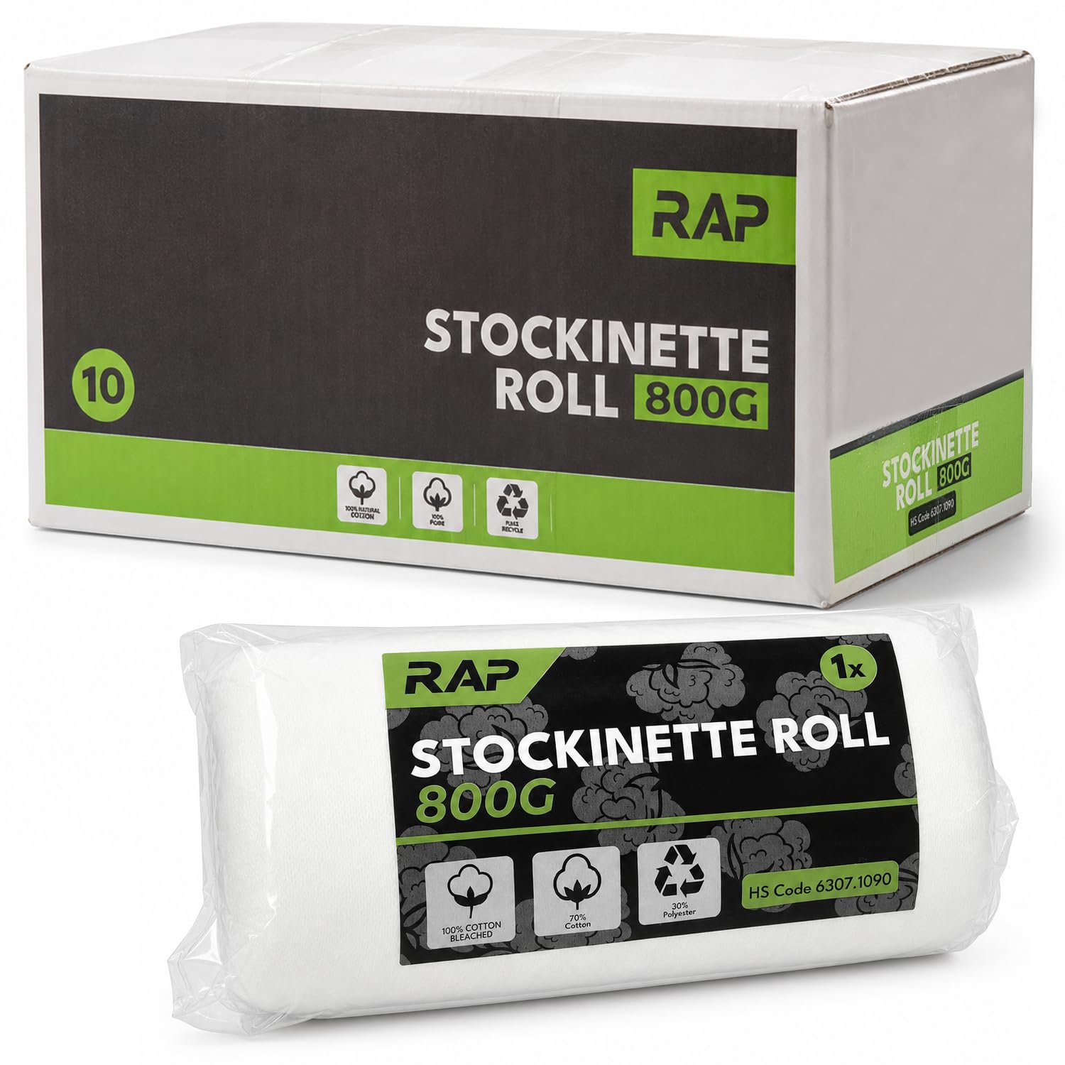 RAP Gloves 800g Super Soft Cotton Stockinette Roll x5 Rolls – Scratch‑Free Polishing Cloth Roll for Vehicle Paintwork & Varnished Wood – Cleaning Fabric Roll for Car & Workshop.