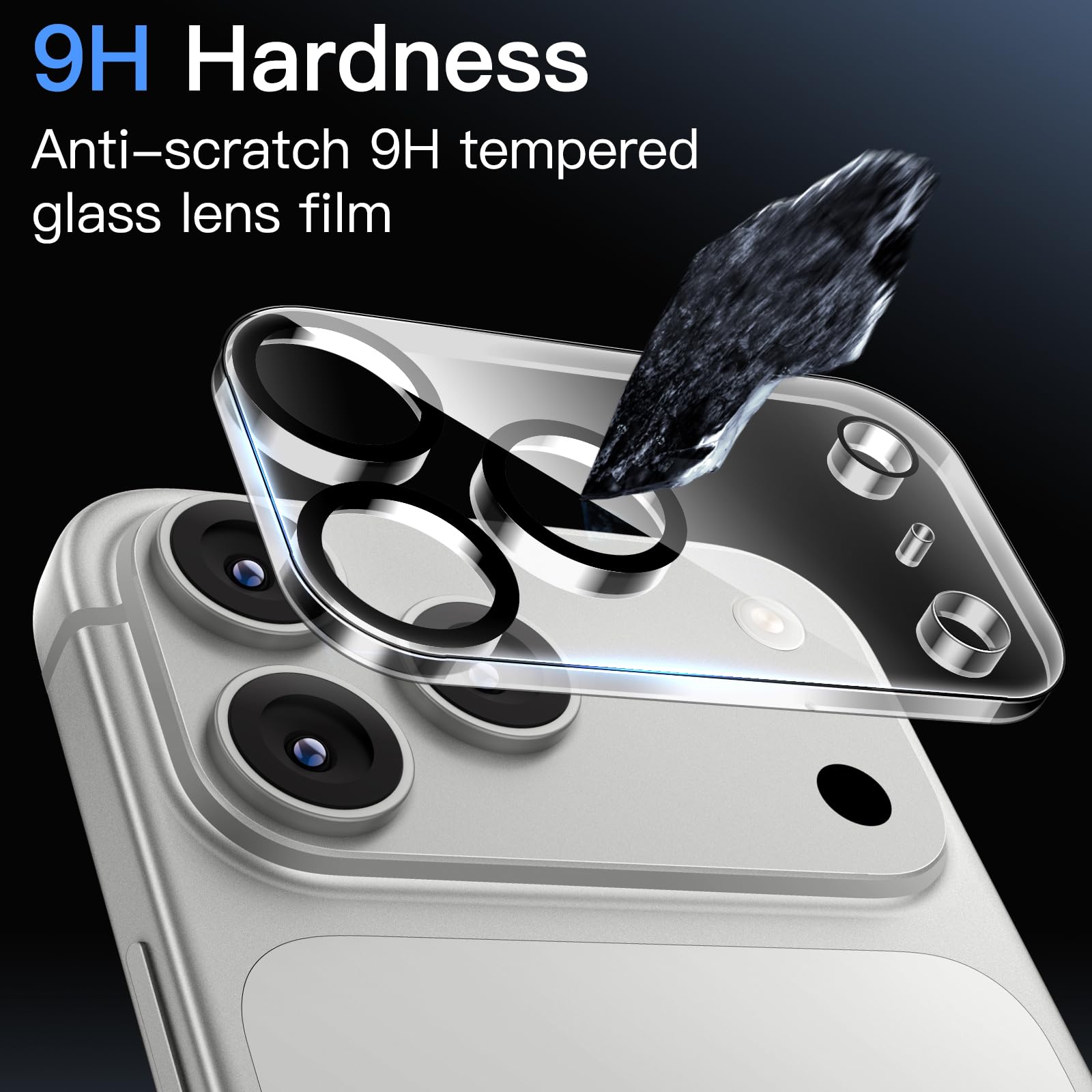 JETech Pellicola Fotocamera per iPhone 17 Pro 6,3 Pollici, 9H Vetro Temperato, Antigraffio, Compatibile con Cover, Non Influisce Sugli Scatti Notturni, HD Chiaro, Pacco da 3 (Trasparente)