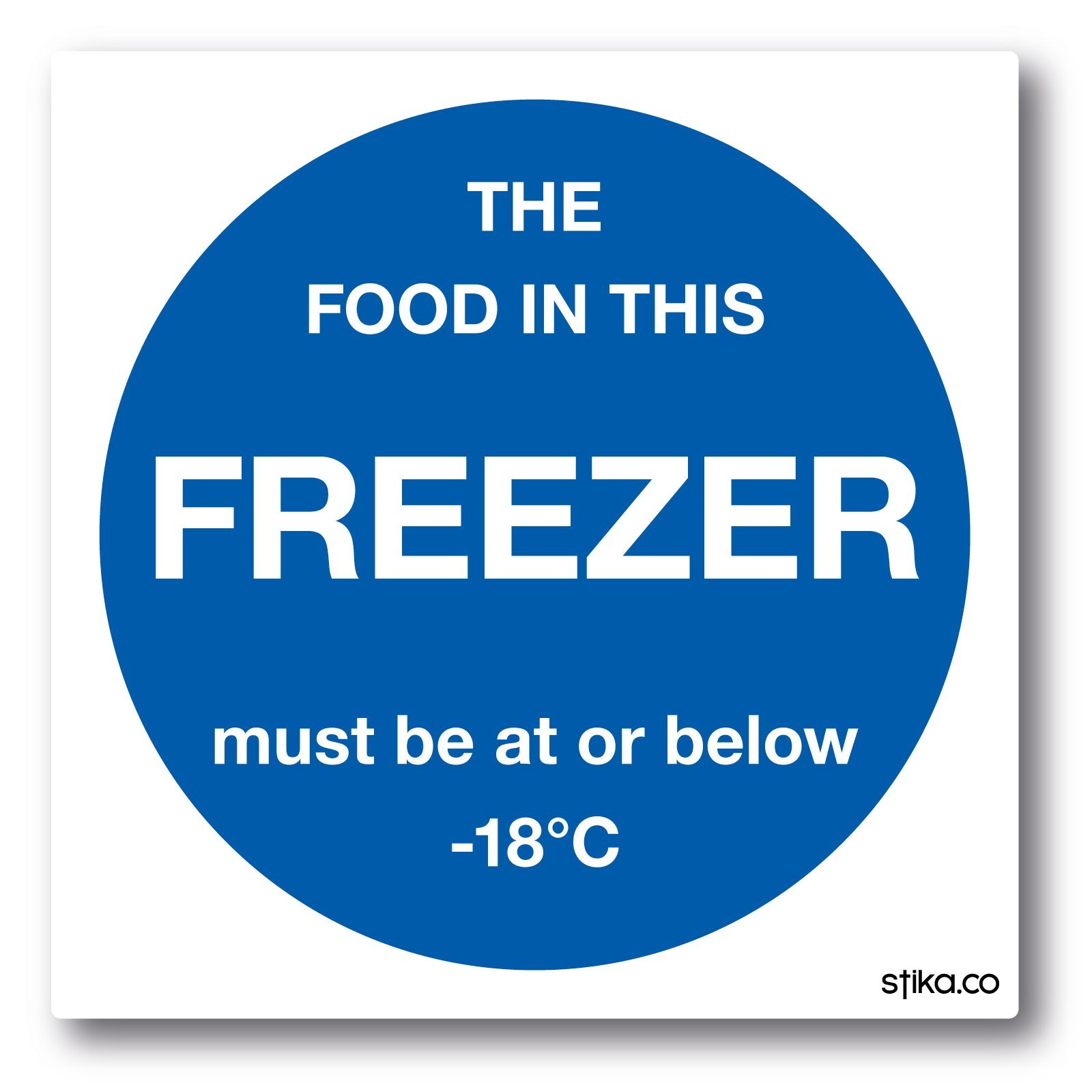 stika.co Set of 2 Freezer Temperature Procedure Signs – 100x100mm Self-Adhesive Vinyl Stickers for Kitchen Safety, Food Storage & Health Compliance