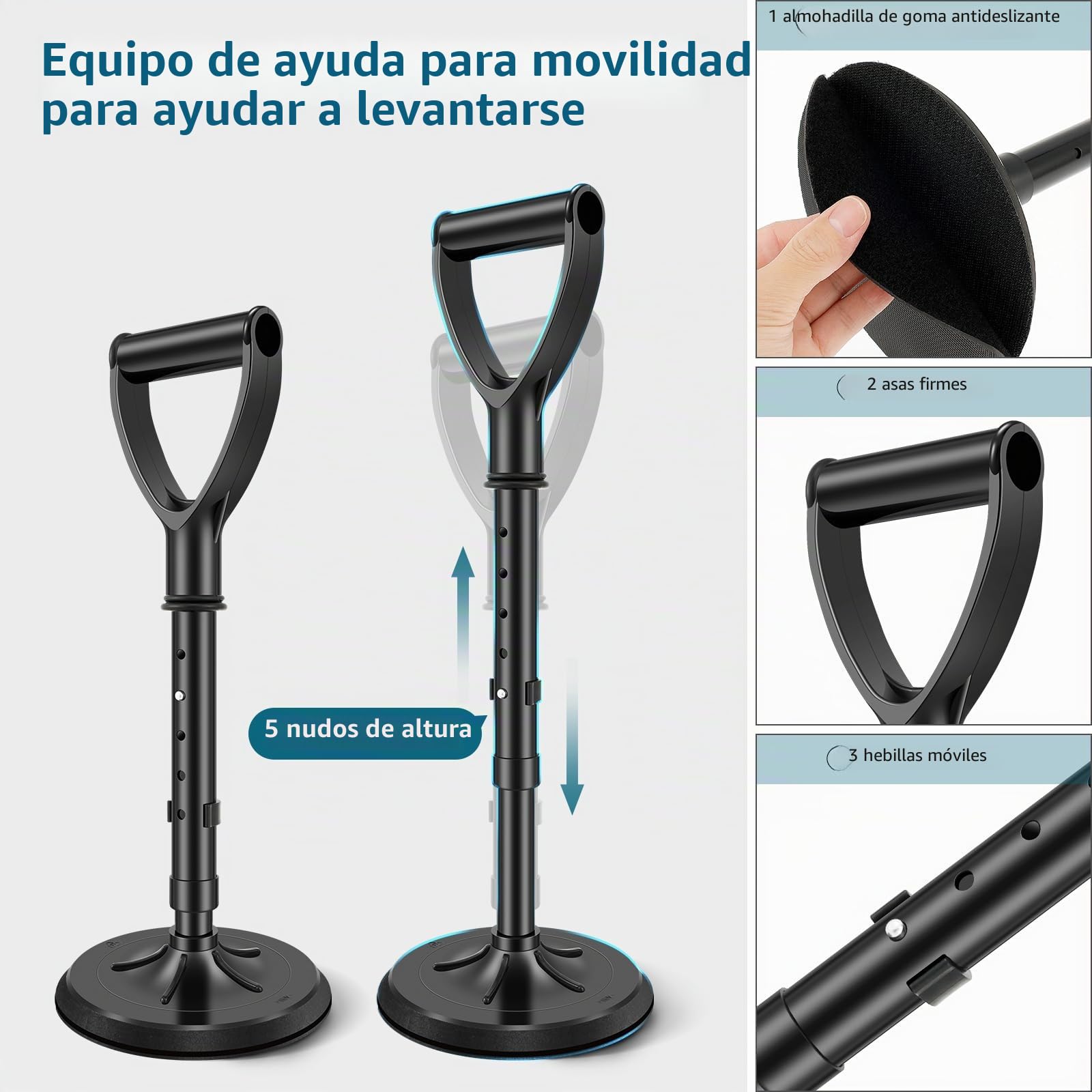 Dispositivo de ayuda de pie ajustable para ayudar a las personas mayores a levantarse del suelo y el suelo, dispositivo de asistencia de elevación de metal, herramienta de apoyo para ancianos