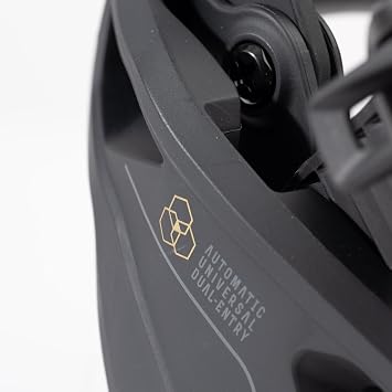 Nidecker Supermatic Carbon Snowboard First Universal, Dual-Entry, Automatic Binding - Comfortable and Reliable as a Regular Two-Strap Binding - Genuine Game Changer with its Drop in tech