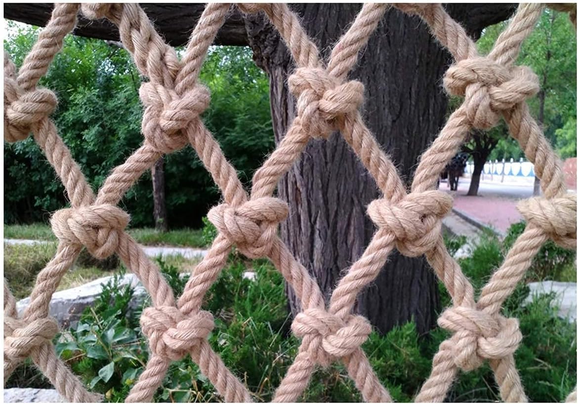 Filet de corde de chanvre 1x7m pour rampe d'escalier et protection