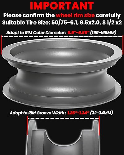 Miniatura 2 de Paquete de 2 neumáticos de scooter 5075-6.1 sin cámara, mejora tu scooter con neumáticos Airless de 8.5 x 2.0, neumáticos de repuesto de 8 12 x2