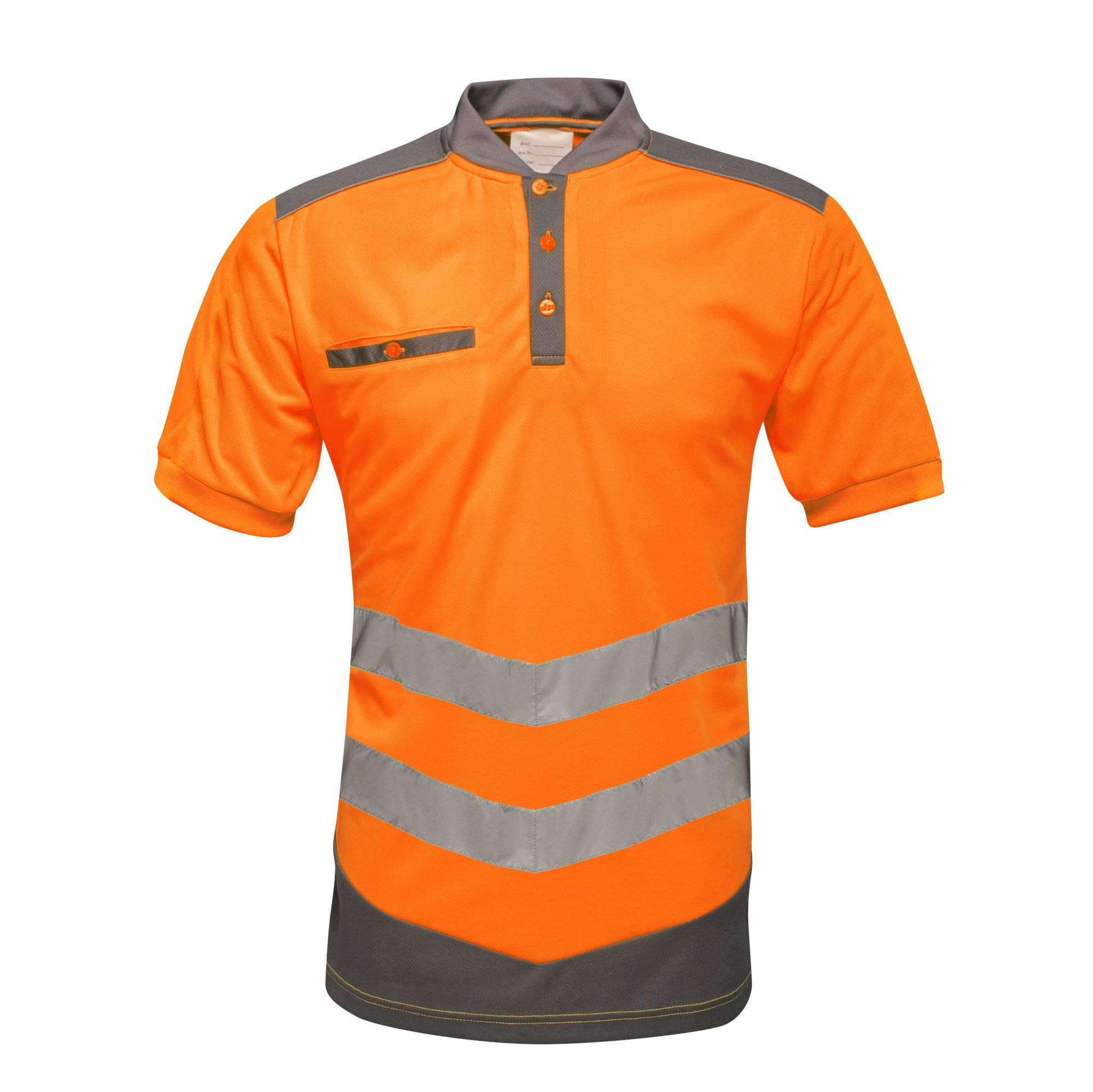 RegattaRegatta TRS176LA7BV Tactical Hi-Vis Polo, Size Large, Orange/Grey