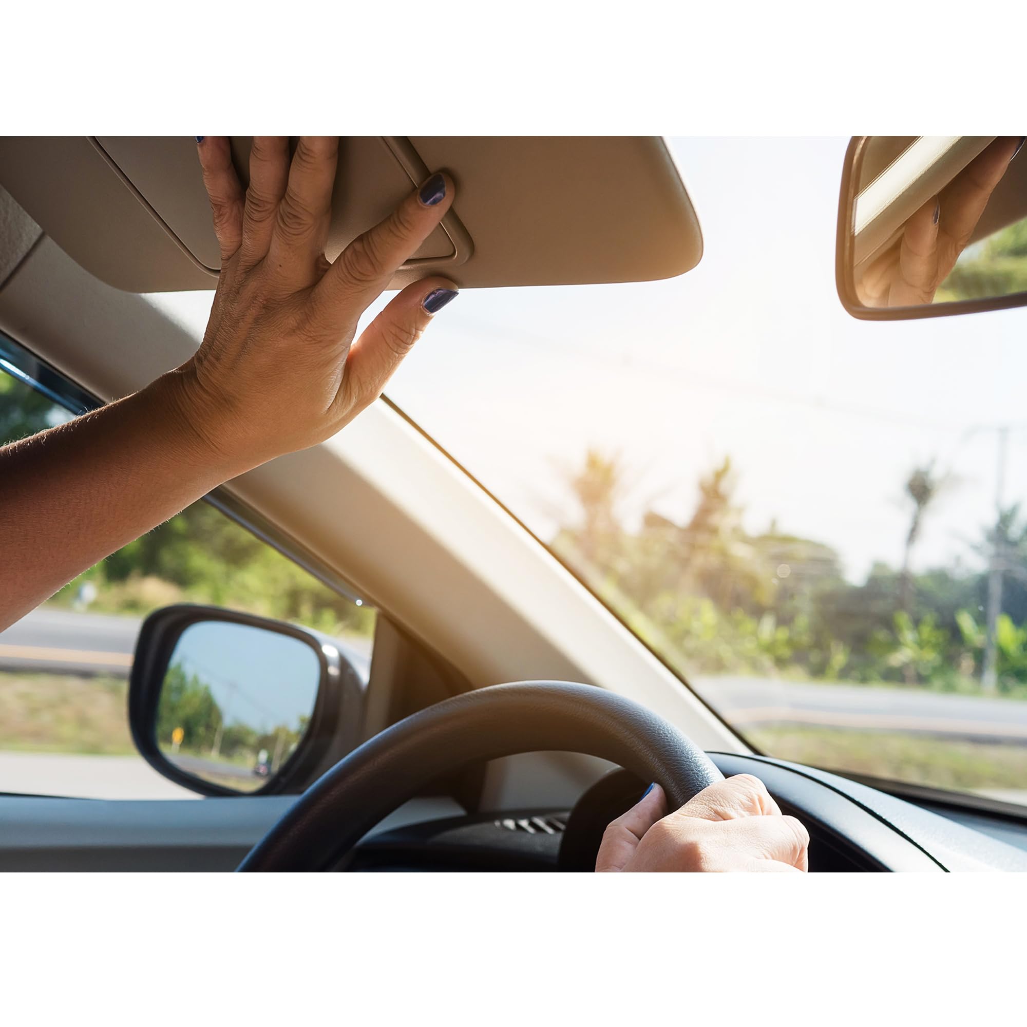 X AUTOHAUX Front Left Side Car Sun Visor for Toyota Highlander 2004 2005 2006 2007 74320-48260-A0